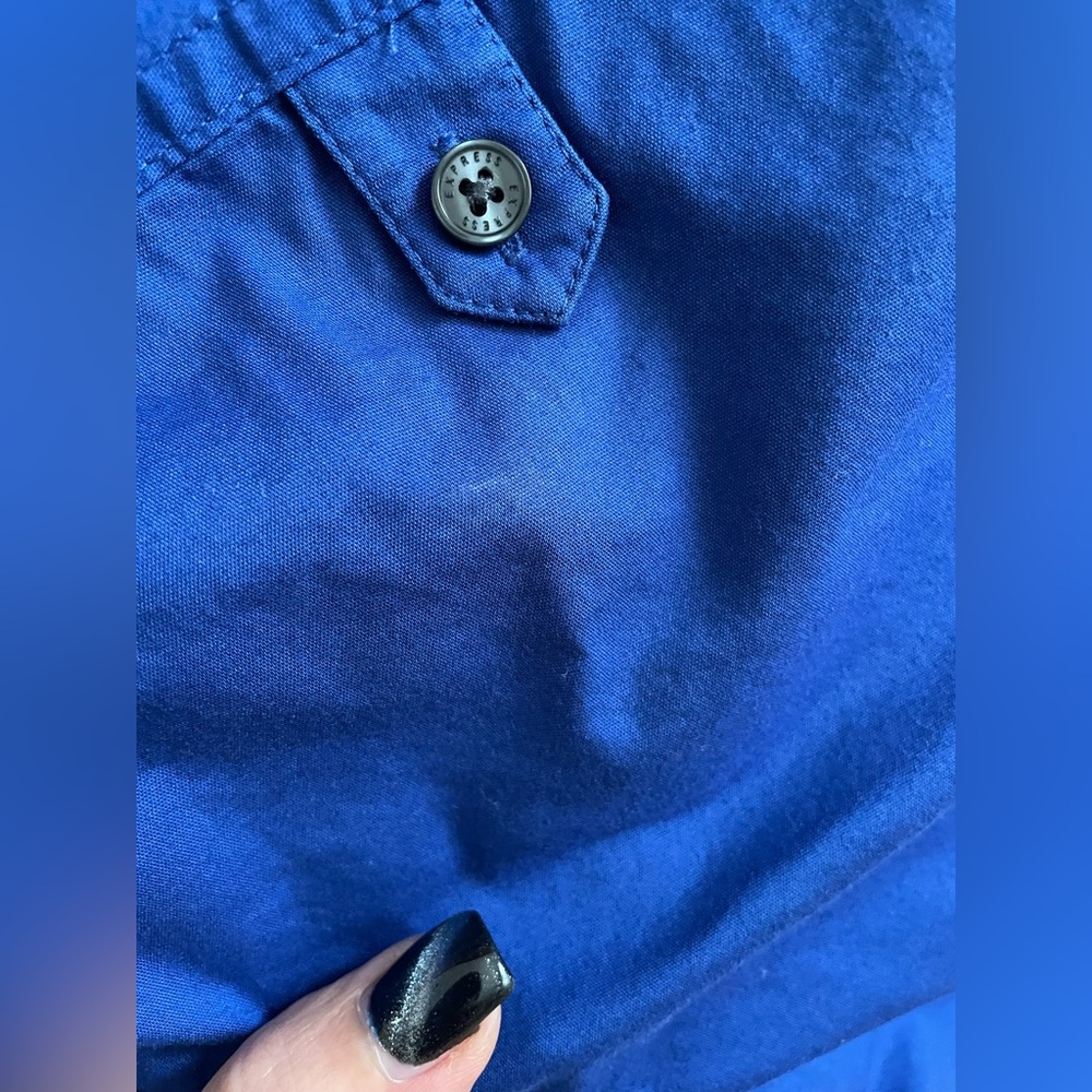 Women’s Express Design Studio Fitted Cobalt Blue Button-Up Shirt XS - Picture 10 of 11